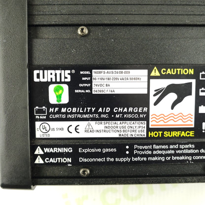Curtis 1608FS-AVS 24V Battery Charger | 24VDC 8A | Mobility Aid / Wheelchair Charger