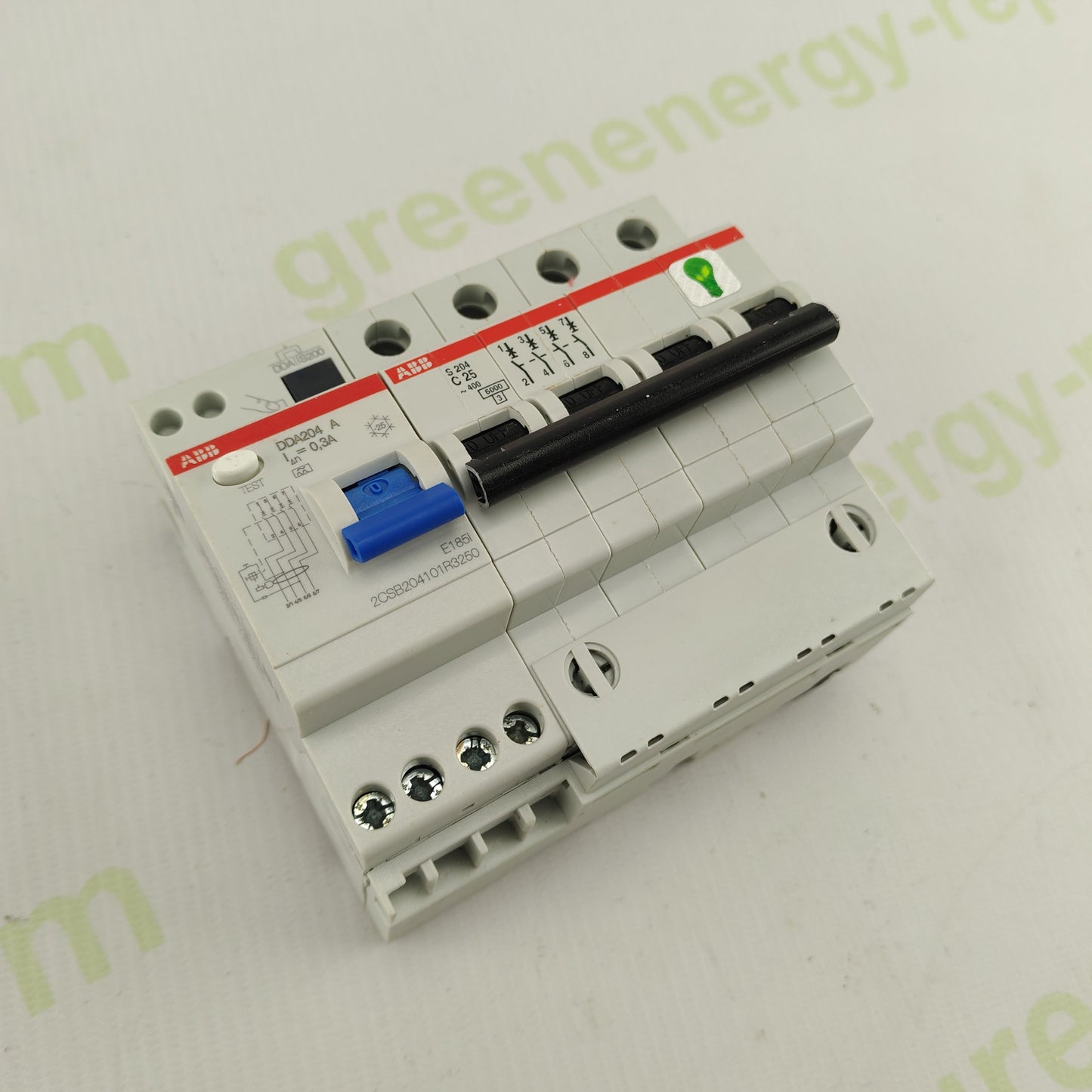 ABB DDA204 RCCB Module + ABB S204 C25 MCB | 4-Pole | 25 A | Type A | Residual Current & Circuit Protection Set