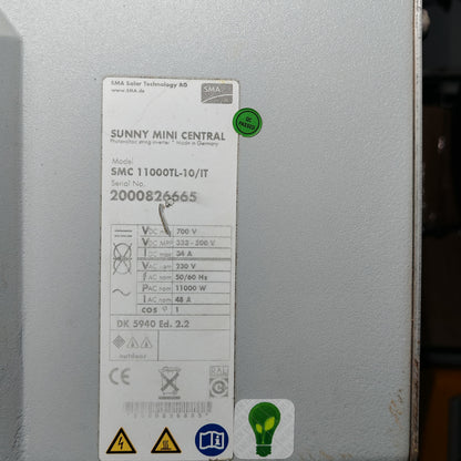SMA Sunny Mini Central SMC 11000TL | Photovoltaic Inverter | 11kW Single-Phase | 230V AC | 1 MPPT