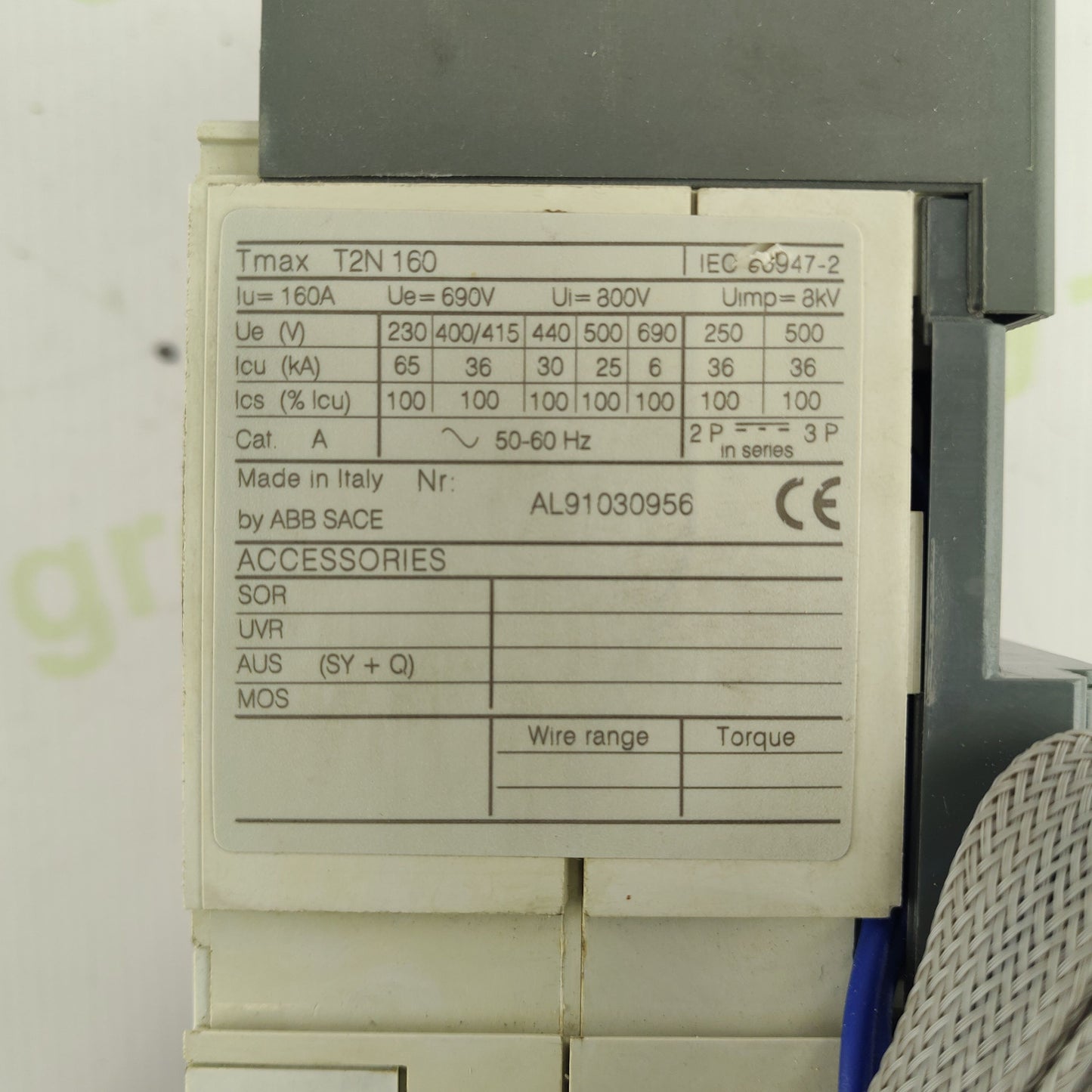 ABB SACE Tmax T2N 160 Circuit Breaker | IEC 60947-2