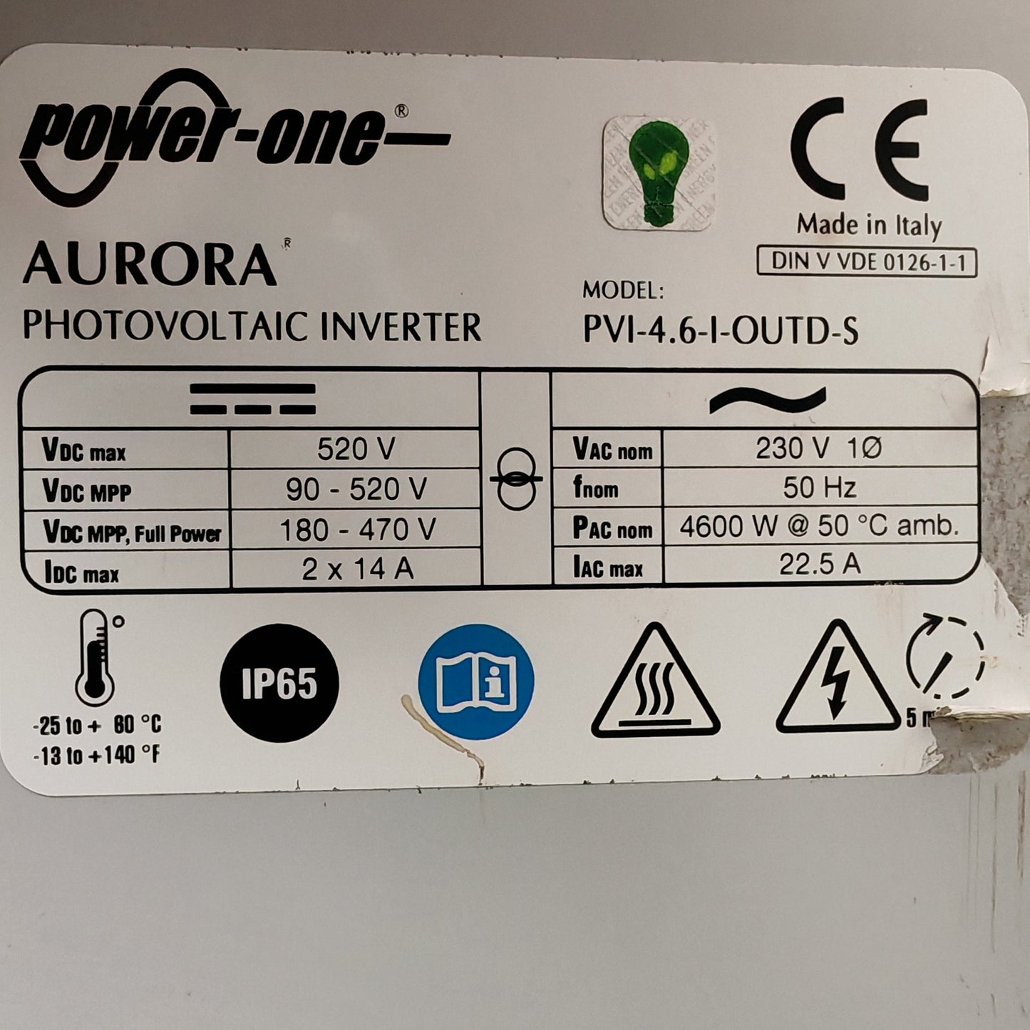 Aurora Power-One PVI-4.6-I-OUTD-S | 4.6kW Transformer-Isolated Inverter |