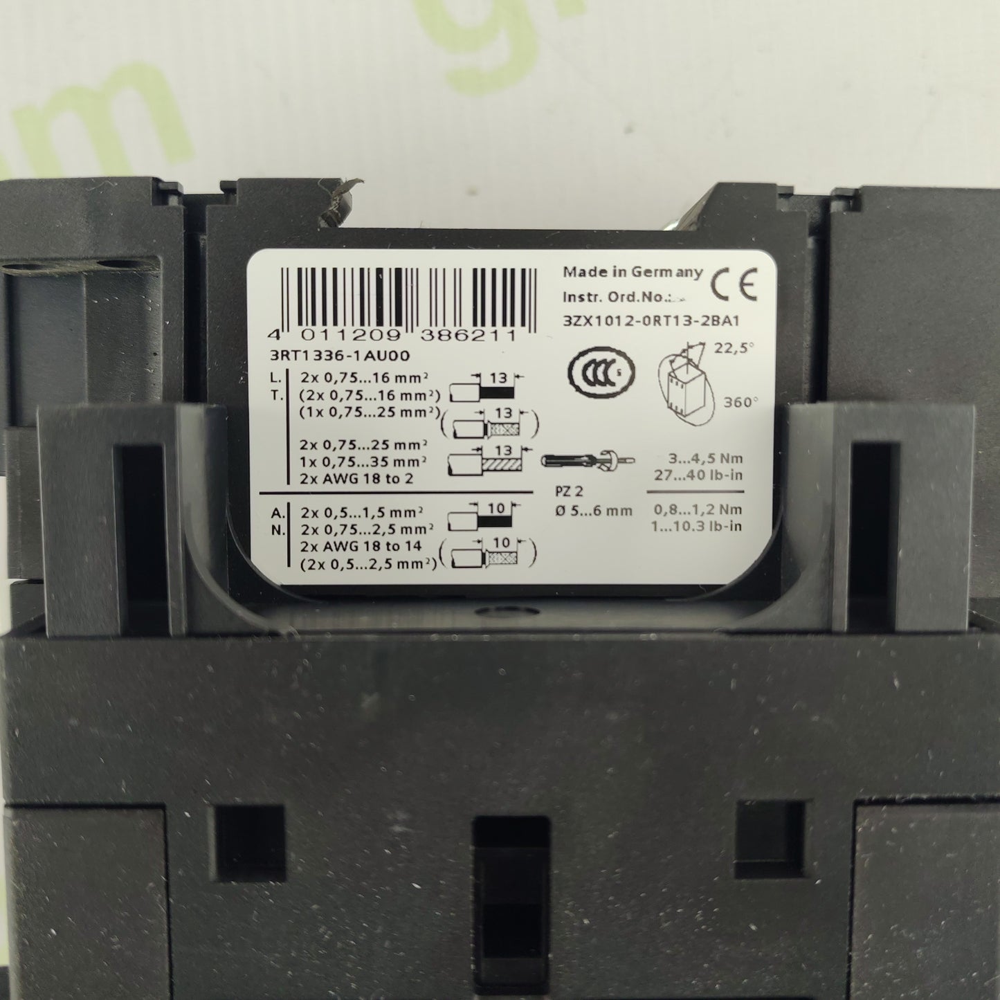 Siemens 3RT1336-1AU00 Contactor + 3RH1921-2DE11 Auxiliary Relay | 3P 110A | AC-1/AC-3 | Made in Germany