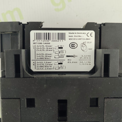 Siemens 3RT1336-1AU00 Contactor + 3RH1921-2DE11 Auxiliary Relay | 3P 110A | AC-1/AC-3 | Made in Germany
