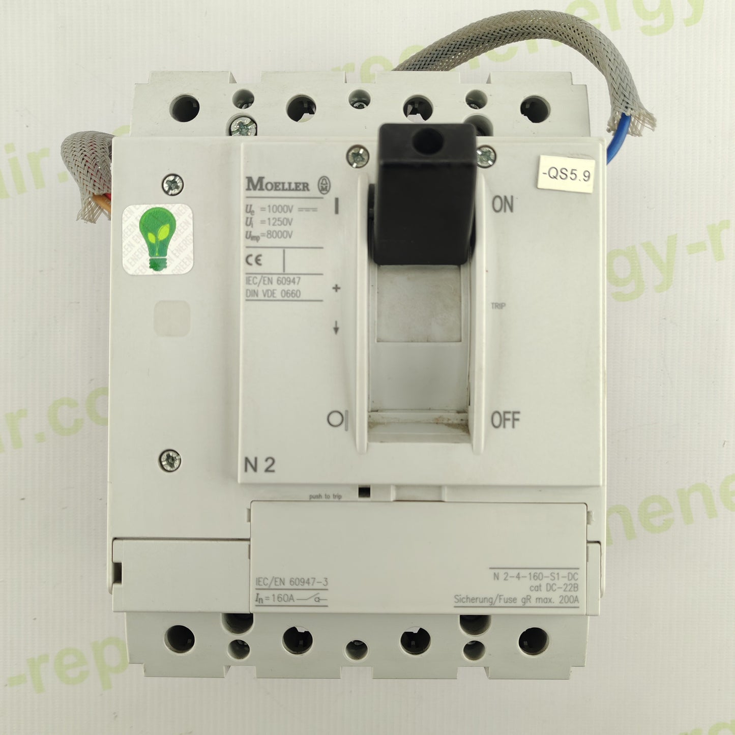 Moeller N2-4-160-S1-DC | DC Circuit Breaker | 1000 V DC | 160 A | 4-Pole | Solar PV Disconnect | IEC/EN 60947 | Made in Germany