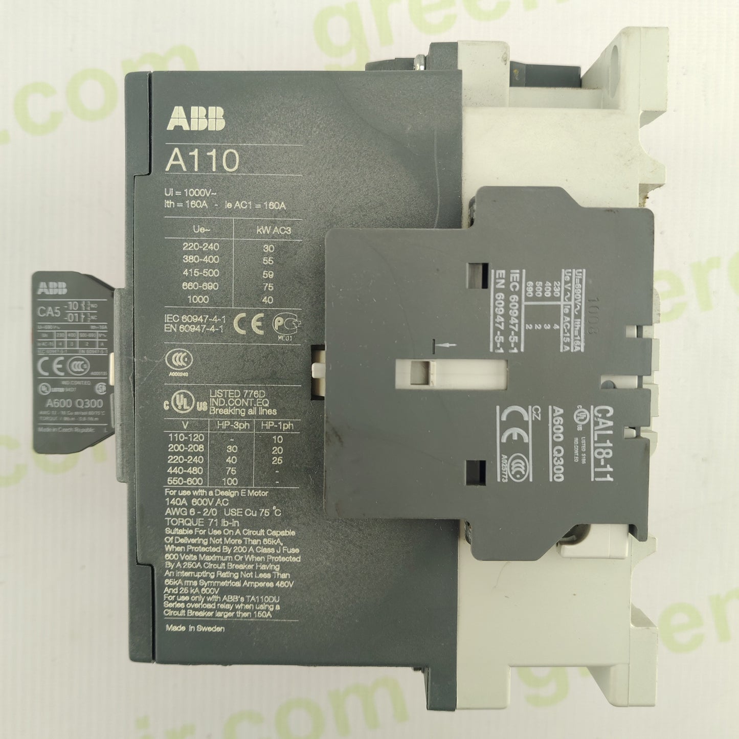 ABB A110-30 Power Contactor | 3-Pole | 110 A AC-3 | 1000 V | Coil 24–230V | Industrial & Solar Applications