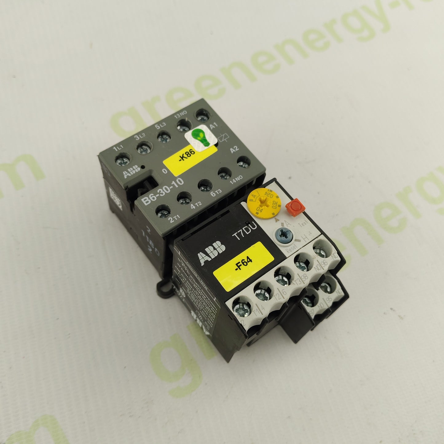 ABB B6-30-10 Contactor + T7DU Thermal Overload Relay | 3-Pole | 230V AC Coil | 0.63–1A Adjustable | Motor Protection Set