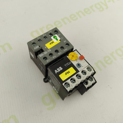 ABB B6-30-10 Contactor + T7DU Thermal Overload Relay | 3-Pole | 230V AC Coil | 0.63–1A Adjustable | Motor Protection Set