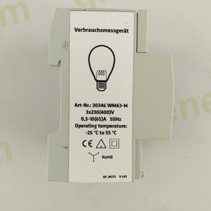 WM63-M 3| EM24-DIN-Phase Energy Meter | Model 30346 | 3x230/400 V | 0.5–10(65) A | 50 Hz | MID Certified Power Meter