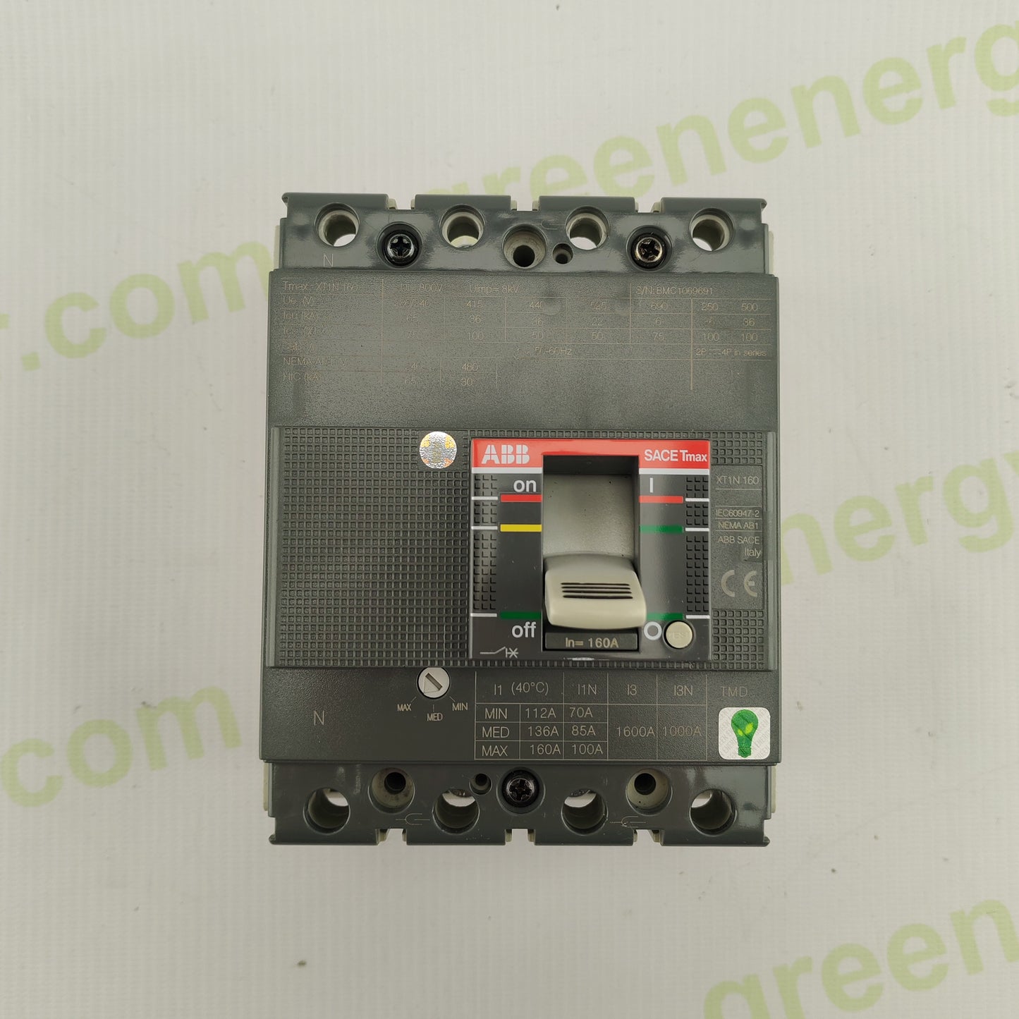 ABB Tmax XT1N 160 | 3-Pole MCCB | 160A | 690V AC | IEC 60947-2