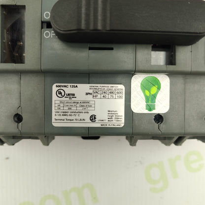 ABB OT160E4 / B12-12 | 200A 4-Pole Manual Switch Disconnector | 600VAC | UL Listed | Made in Finland