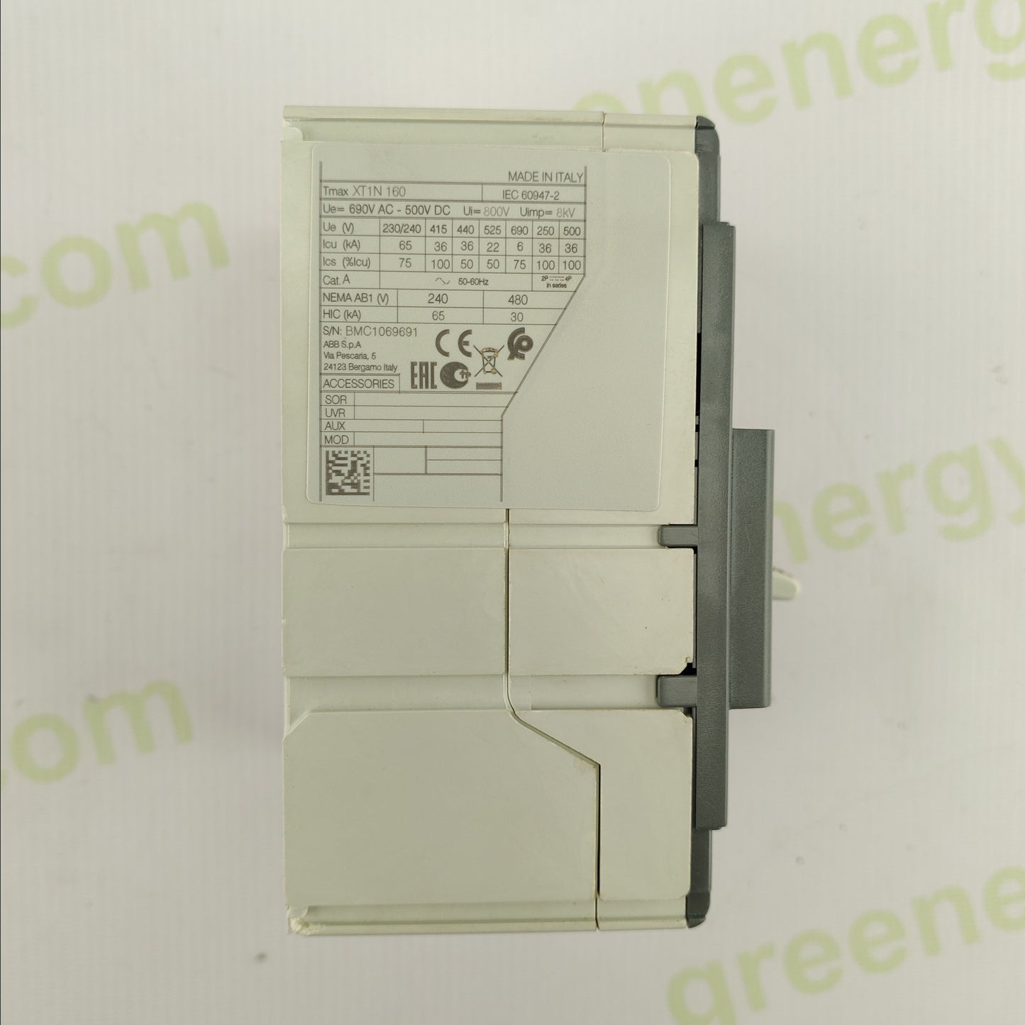 ABB Tmax XT1N 160 | 3-Pole MCCB | 160A | 690V AC | IEC 60947-2