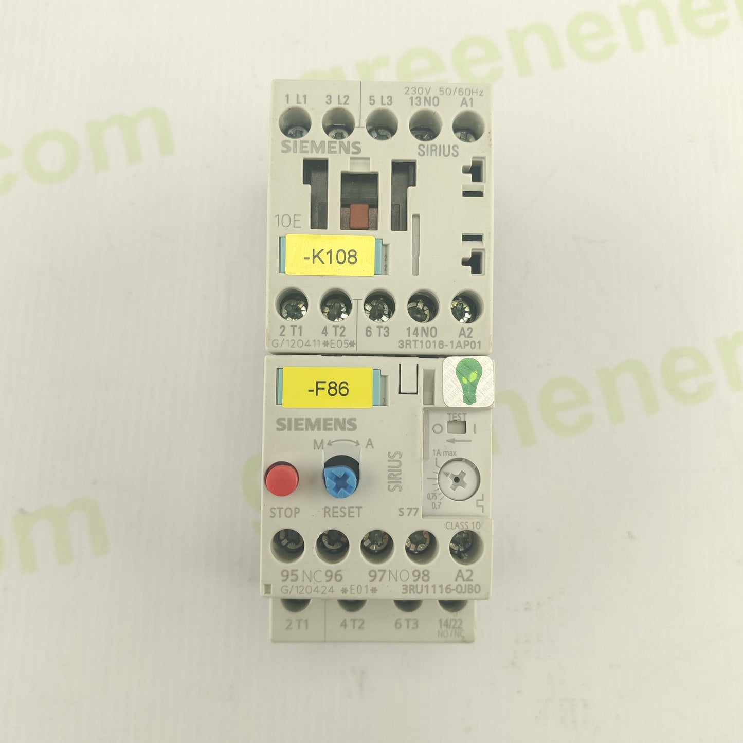 Siemens SIRIUS Contactor Set 3RT1016-1AP01 + Thermal Overload Relay 3RU1116-0JB0 | 230V AC Coil | 0.7–1A