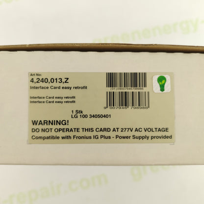 Fronius Interface Card Easy | Part No. 4,240,013,Z | Retrofit Communication Module for IG Plus Inverters | RS-232