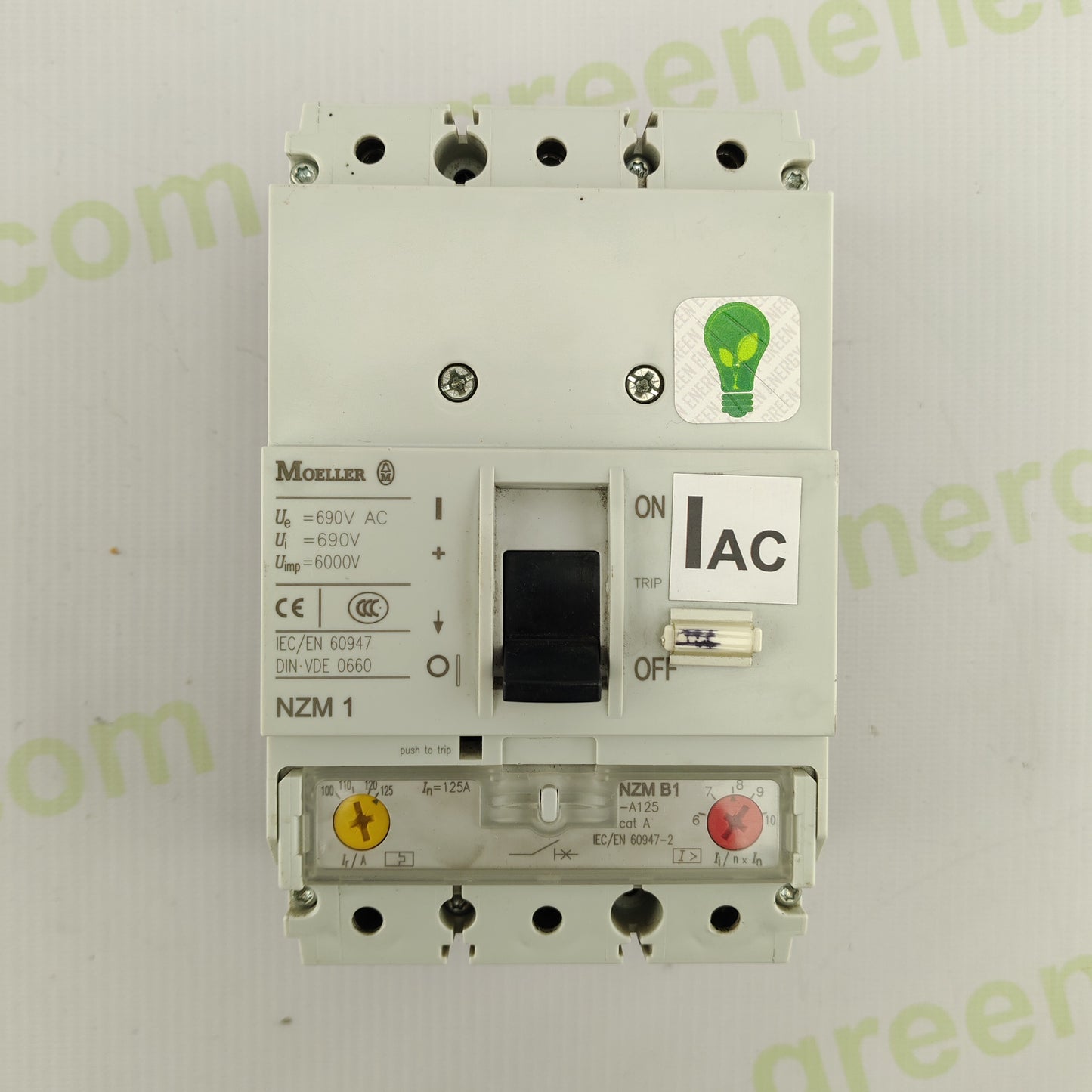 Moeller NZM1 Circuit Breaker | 3-Pole | 125 A | 690 V AC | Trip Unit NZM B1-A125 | Made in Romania