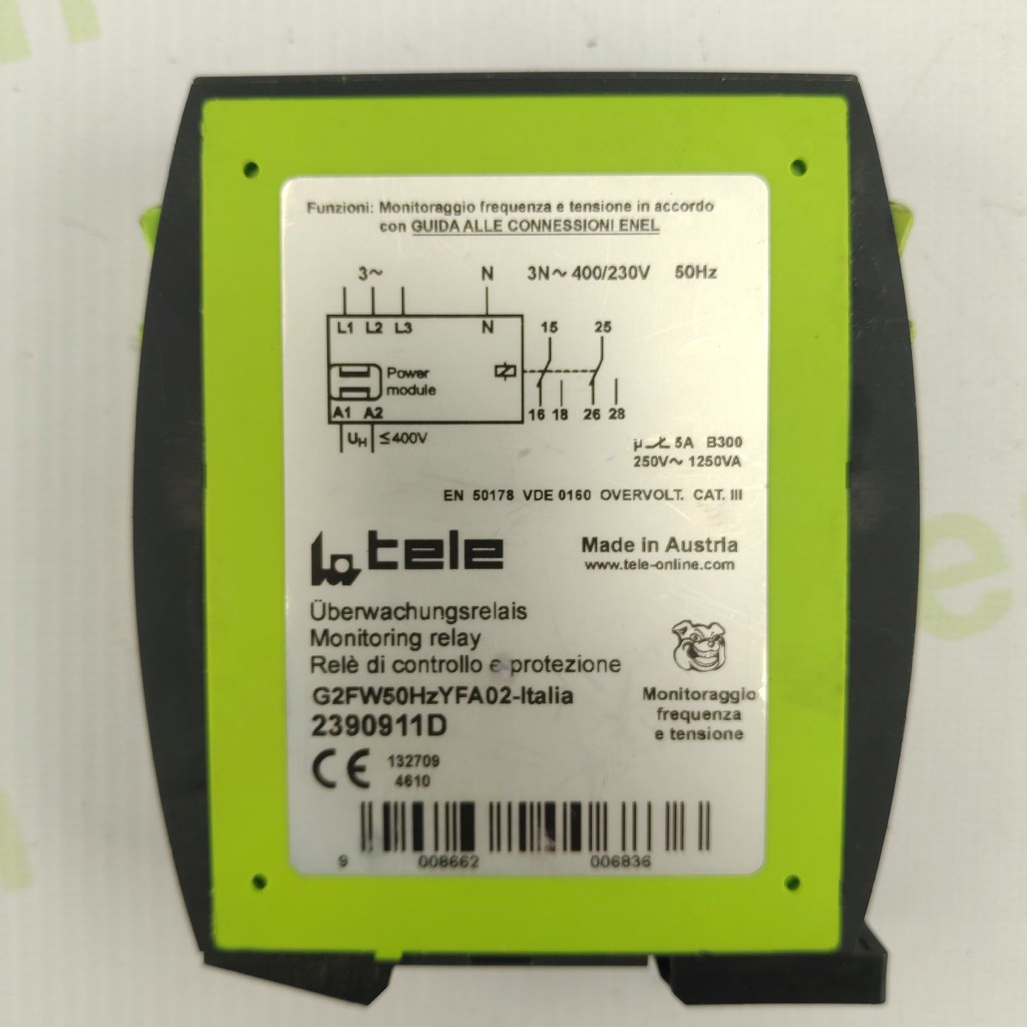 Tele G2FW50HzYFA02 | 3-Phase Network Voltage & Frequency Monitoring Relay