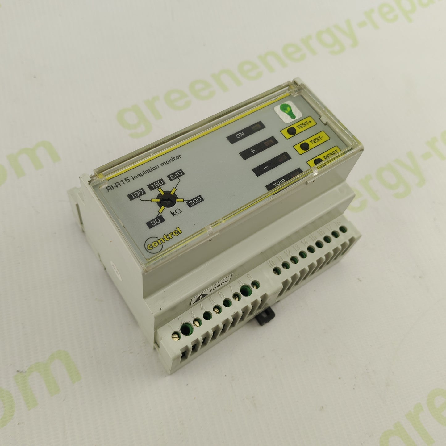 Contrel RI-R15 1000 Insulation Monitoring Relay | Up to 1000 V DC | 24–240 V Supply | Ground Fault Detection | Industrial / Solar Safety Device