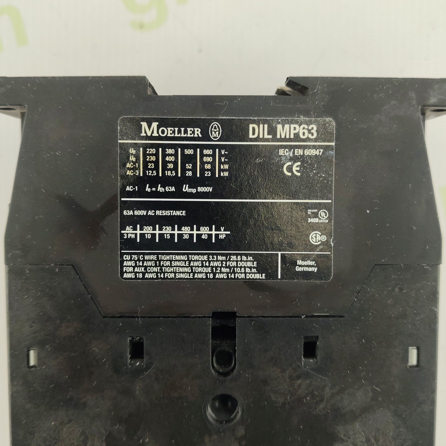 Moeller DIL MP63 Contactor | 4-Pole | 63 A | 230 V AC Coil | xStart Series | Industrial / Solar Power Contactor