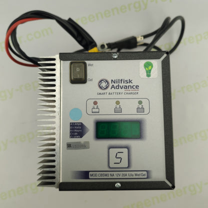 Nilfisk Advance Smart Battery Charger | MOD.CBSW2 NA | 12V 20A | Wet/Gel Compatible | Industrial Grade