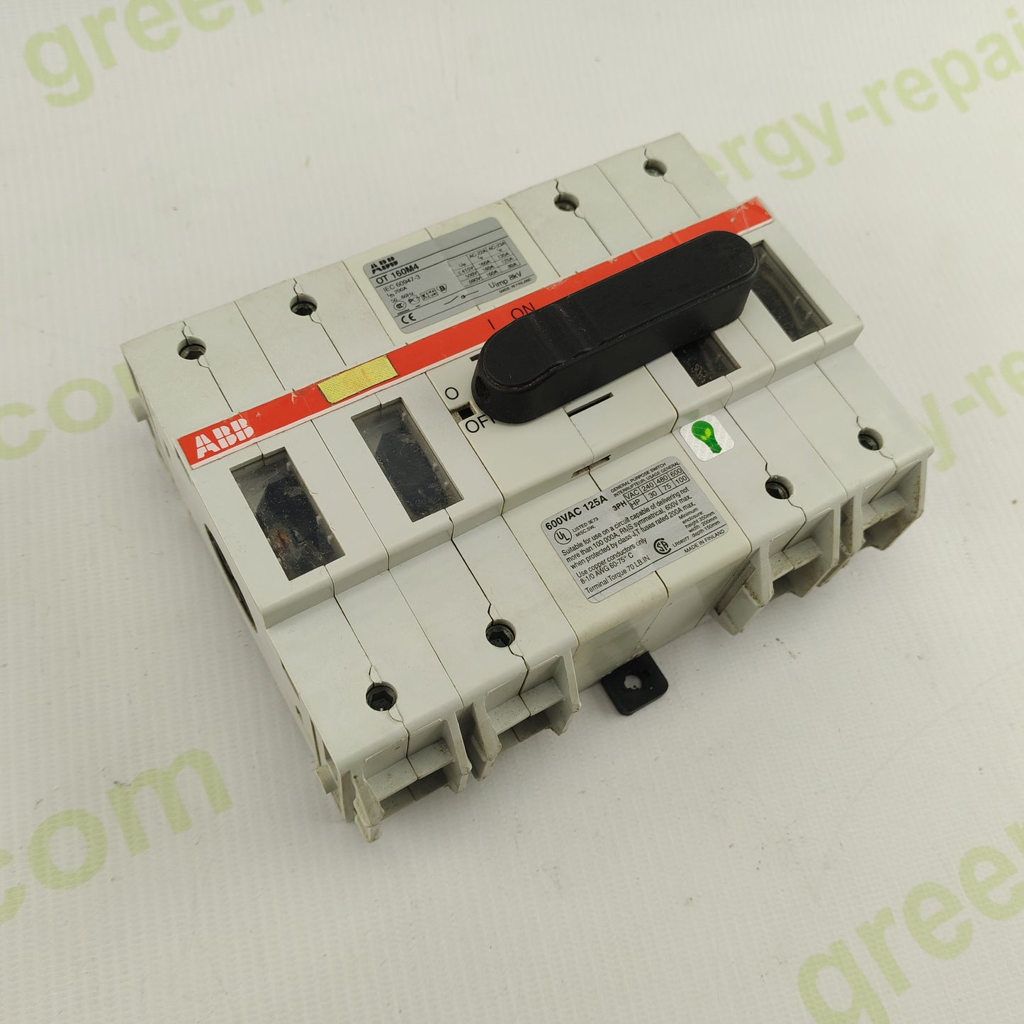 ABB OT160M4 Load Break Switch | IEC 60947-3 | 4-Pole | 160A | 600V AC
