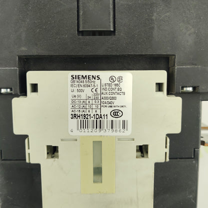 Siemens Sirius 3RT1056-6..6 Power Contactor | 3-Pole | 225 A | 1000 V AC | Coil 220–230 V AC | with 3RH1921-1DA11 Aux Block